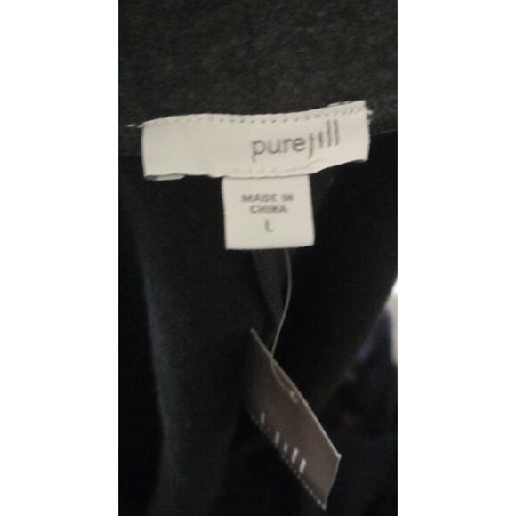 J Jill Pure Jill Charcoal Gray Cowl Neck Front Seam Sweatshirt Dress size L - Picture 5 of 8